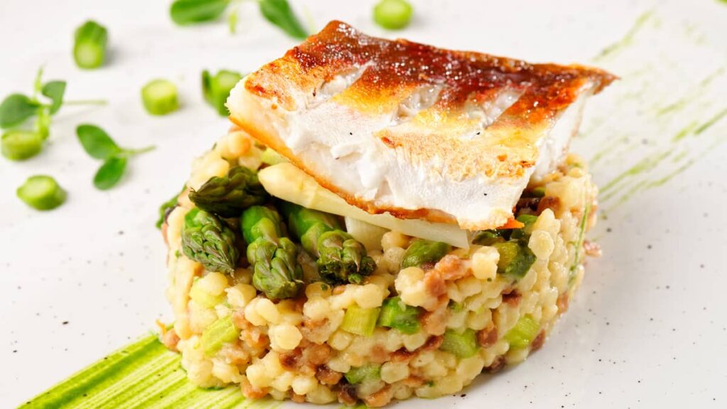 Grilled Branzino with Rice 1 branzino with rice